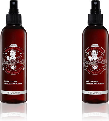Dapper Dan Sea Salt Spray,Texturizing Sea Salt Hair Spray for Men, Matte and Textured Finish, Adds Thickness and Volume, Natural Finish, Classic Sandalwood Scent, 2 x 200ml