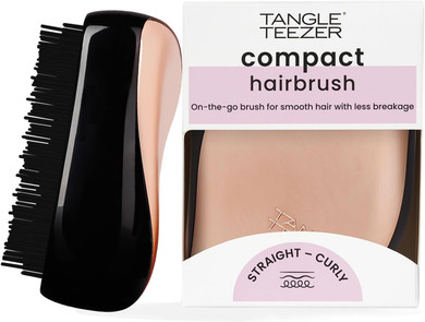 Tangle Teezer | The Compact Styler Detangling Hairbrush | Travel-Friendly with Protective Cover & Two-Tiered Teeth Design | Perfect for Wet, Dry & Flyaway Hair | Sweet Lilac & Yellow Chrome