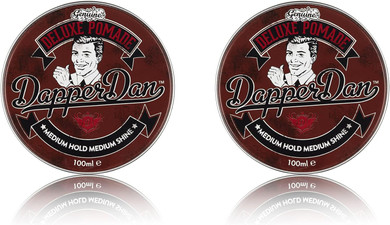 Dapper Dan Deluxe Pomade, Medium Hold Medium Shine Hair Pomade for Men, Flexible Water Based Pomade, for a Professional Look, 2 x 100ml
