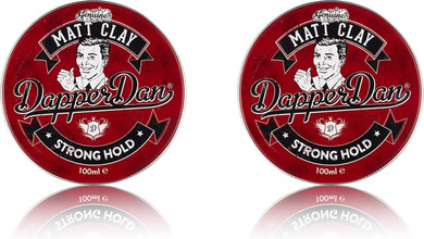 Dapper Dan Matt Clay, Strong Hold Matte Finish Soft Clay for Men, Easy Application, Smoked Saffron and Leather Fragrance 2 x 100 ml