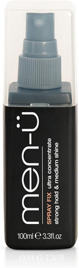 men-u mens hair SPRAY FIX 100ml  hair gel spray, high hold and medium shine. Root lift with hold to create volume  Ultra concentrate, longer lasting. Hairspray men, 100ml Bottle REFILL