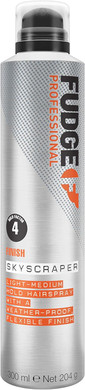 Fudge Professional Skyscraper Hairspray, Light to Medium Hold for Women, All Day Hold, Weather Proof, Controls Frizz and Flyaways, 300 ml