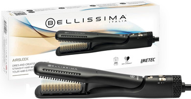 Bellissima Airsleek 2-in-1 Hair Dryer and Straightener, Wet to Dry with No Heat Damage, Ceramic Plates with Keratin Coating for Frizz-Free Hair, More Shine for All Hair Types