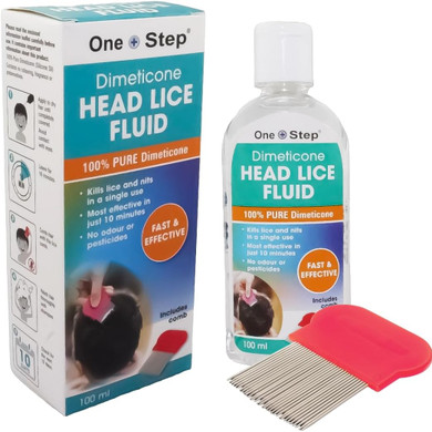 One Step: Dimeticone Head Lice Treatment 100ml  Lice and Nit Removal Solution | Gentle, Non-Toxic Formula for Kids and Adults | Safe, Effective, and Easy to Use