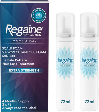 Regaine for Women 5% Minoxidil Extra Strength Scalp Foam for Hair Regrowth (2x 73ml), Scientifically Proven to Help Stop and Reverse Hereditary Female Hair Loss, Revitalise Hair Follicles