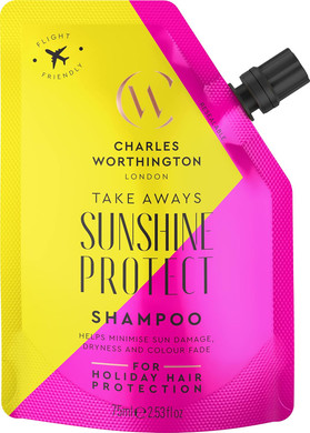Charles Worthington Sunshine Protect Conditioner Takeaway, Moringa Seed Oil, UV filters, Hydrate and Nourish, Salon Shampoo for Sun Protection, 75ml
