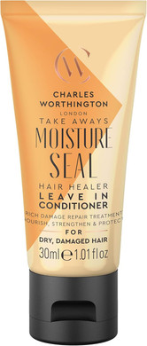 Charles Worthington Moisture Seal Nourishing Shampoo Takeaway, Travel Size, Coconut, Argan and Macadamia Oils, Salon Shampoo for Deep Moisture, 75ml