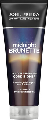 John Frieda Midnight Brunette Colour Deepening Conditioner 250 ml, Colour-Depositing Conditioner for Brown Hair