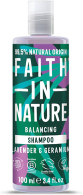 Faith In Nature 100ml Travel Size Lavender & Geranium Conditioner, Nourishing, Vegan & Cruelty Free, No SLS or Parabens, For Normal to Dry Hair (Pack of 2)