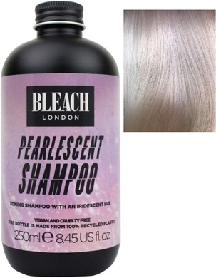 Bleach London Pearlescent Shampoo - Vegan & PETA-Approved, Iridescent Purple Toning Shampoo, for Blonde Hair, Colour Depositing, Fights Brassiness, achieve a bright Blonde - Paraben Free - (250 ml)