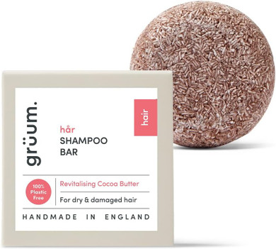 grüum Revitalising Shampoo Bar 50g - Solid Shampoo Bars for Hair Up to 60 Washes - Plastic Free Vegan Bar for Men & Women - Paraben Free Rich Lathering Bars for Dry, Damaged & Curly Hairs
