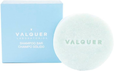 Valquer Laboratories Sky Solid Shampoo for All Hair Types. Zero% Formulation: Sulfate-Free, Soap-Free, Plastic-Free, Vegan, and Cruelty-Free. Enriched with Grape Seed and Aloe Vera. 50 g
