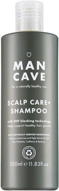 ManCave Scalp Care Shampoo for Men, DHT Blocker Encourages Hair Growth and Dandruff Control, Contains Saw Palmetto, Panthenol and Betaine, Sulphate Free, Natural, Vegan, Cruelty Free, 350 ml