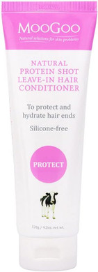 MooGoo Protein Shot Leave-In Conditioner - Hydrates & Protects Hair Ends, Silicone-Free, Natural Formula, Non-Irritating, Moisturising Hair Treatment, Detangler for Dry, Frizzy Hair, 120g / 4.2oz