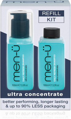 men-ü REFILL KIT - DAILY REFRESH SHAMPOO, Up to 240 Shampoos, Vegan, Mens Shampoo, Cleanses and Refreshes, Eco-friendly