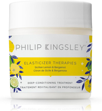 Philip Kingsley | Elasticizer Therapies Silican Lemon and Bergamot | Deep-Conditioning Hair Mask Treatment | For Dry, Damaged, Curly Hair | Hydrate, Strengthen, Reduce Frizz, Add Bounce | 150ml