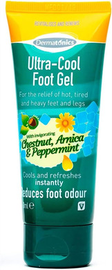 Dermatonics Ultra Cool Foot Gel | For the Relief of Hot, Tired and Heavy Feet and Legs | Suitable for Vegetarians | With Chestnut, Arnica, Peppermint and Manuka Honey | 70ml
