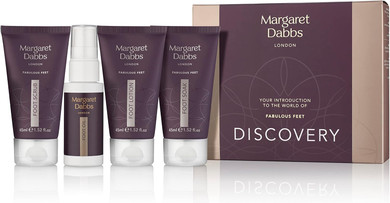 Margaret Dabbs Fabulous Feet Discovery Kit with Foot Soak 45ml, Foot Scrub 45ml, Foot Lotion 45ml and Foot Oil 30ml