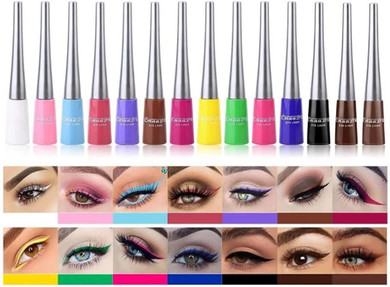 Blue Liquid Eyeliner - Matte Quick-Drying, Waterproof Gel, Highly Pigmented, Long-Lasting, Non-Blooming Candy Color (Blue)