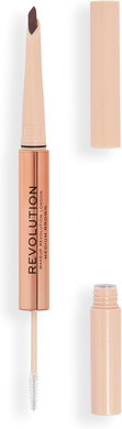 Makeup Revolution, Fluffy Brow Filter Duo, Brow Pencil & Eyebrow Gel, Available in 5 Shades, Medium Brown, 1pc