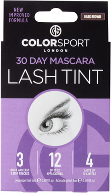 Colorsport 30 Day Mascara Lash Tint  Black Eyelash Tint Kit for Darker, Fuller Lashes | Waterproof, Smudge-Proof, Long-Lasting | Easy At-Home Lash Dye Kit | Up to 12 Applications