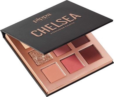 Pippa of London Chelsea Make Up Palette 352 for Cheeks and Eyes with 9 Luxury Eyeshadows, Highlighters and Blushers in Rose Gold case with Mirror