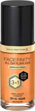 Max Factor Facefinity 3-in-1 All Day Flawless Liquid Foundation, SPF 20 - 88 Praline, 30 ml