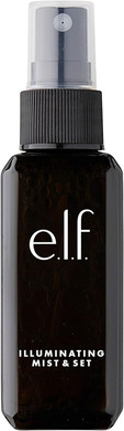 e.l.f. Illuminating Mist & Set Spray, Refreshing, hydrating, Sets Makeup and Achieves a Glowy Look, 60ml, Infused with green tea, and vitamins A, B and C