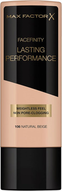 Max Factor Lasting Performance Liquid Foundation, 101 Ivory Beige, Full Coverage, Flawless and Radiant Finish, Lightweight Formula, Smudge Resistant, Non Pore-Clogging, Fragrance Free, 35ml