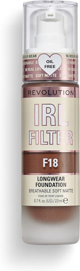 Makeup Revolution IRL Filter, Longwear Foundation, Medium to Full Coverage, Matte Finish, 16 Hour Wear, F13, Dark Skin Tones, 23ml