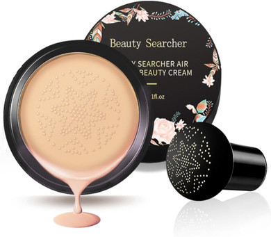 Beliky Girl CC Cream Foundation with Mushroom Head Air Cushion Full Coverage for Flawless Makeup Moisturizing Brightening Pigment Liquid Foundation, Even Skin Tone Makeup #Natural