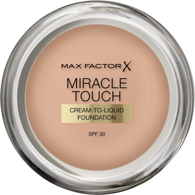 Max Factor Miracle Touch Foundation, New and Improved Formula, SPF 30 and Hyaluronic Acid, 60 Sand