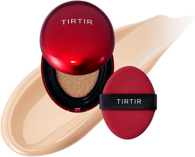 TIRTIR Mask Fit Red Cushion Foundation | Full coverage, Weightless, Skin fit, Satin Glow Finish, Korean Makeup, beauty, Tattoo cover up, Buildable (#21W Natural Ivory, 0.63 Fl Oz)