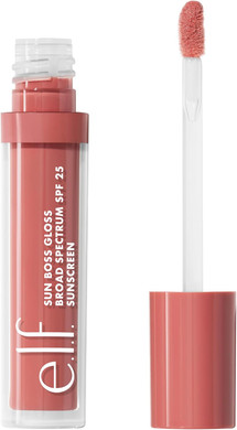 e.l.f. Sun Boss Gloss SPF 25, Pigmented Lip Gloss For A High-Shine Finish, Moisturising and Conditioning Formula, Vegan and Cruelty-Free, Peachy Kween