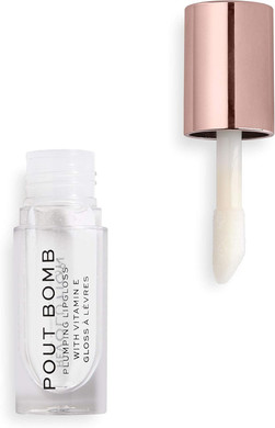 Makeup Revolution Pout Bomb Plumping Gloss, High Shine, Rich Pigment, Soft Tingle Effect, Sauce