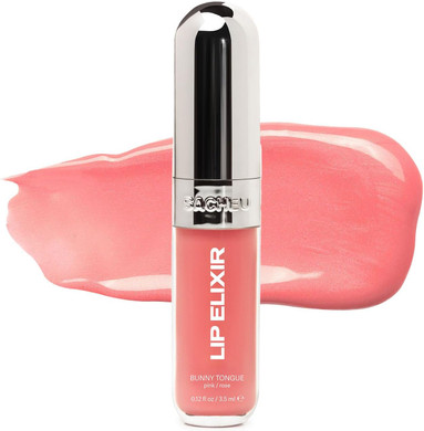 Sacheu Lip Glaze Elixir. Nourishing and Moisturizing Lip Gloss for Women. Hydrating and Plumping Lip Gloss Enriched with Collagen. Smooth High-Shine Finish. Vegan & Cruelty-Free, Bunny Tongue (Pink)