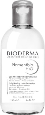 Bioderma Pigmentbio H2O Micellar Water - Anti-Dark Spot Brightening Cleanser Formulated for Skin with Hyperpigmentation, Gentle Make Up Remover, 250ml