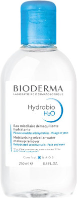 Bioderma Hydrabio H2O - Cleansing & Moisturising Micellar Water for Dehydrated Skin, Gentle Cleanser to Remove Impurities & Make Up Remover for Face & Eyes, 250ml