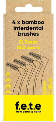f.e.t.e | Orange ISO Size 1-0.45mm Bamboo Interdental Brushes | Biodegradable & Compostable Handle | Recyclable Soft Bristles | Sustainable | Vegan