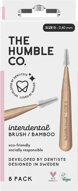 THE HUMBLE CO. - Bamboo Interdental Brushes - Size 0-0,4 mm - Developed by Dentists - Designed in Sweden - Sustainable & Reusable - Vegan & Cruelty-Free - Eco-Friendly Packaging - 8p