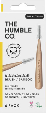 THE HUMBLE CO. - Interdental Brushes - Size 4-0.7 mm - Developed by Dentists - Designed in Sweden - Sustainable & Reusable - Vegan & Cruelty-Free - 6p