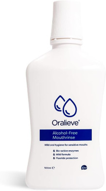 Oralieve Alcohol-Free Mouthrinse (1 x 500ml), Mouthwash with Fluoride for Dry or Sensitive Mouths. Mild Mouth Wash - Genuine Oralieve Dry Mouth Mouthwash