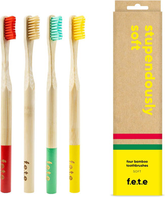 f.e.t.e | Stupendously Soft Bamboo Toothbrush Multipack | Biodegradable & Compostable Handle | Recyclable Soft Bristles | Sustainable | Vegan