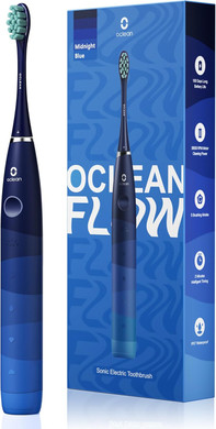 Oclean Sonic Electric Toothbrush TravelGo FlowSet, 180 Days Battery Life, 76000 VPM Motor, 5 Modes, Waterproof, USB C Rechargeable, 6 Replacement Heads & Travel Case, Eco-Friendly Packaging, Blue