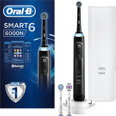 Oral-B iO3 2X Electric Toothbrushes For Adults, Gifts For Her / Him, 2 Toothbrush Heads & 1 Travel Case, 3 Modes With Teeth Whitening, 2 Pin UK Plug, Black & Blue