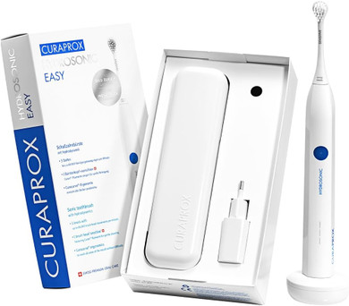 Curaprox Hydrosonic Easy Toothbrush - Curaprox Electric Toothbrush for Adults with 3 Cleaning Levels