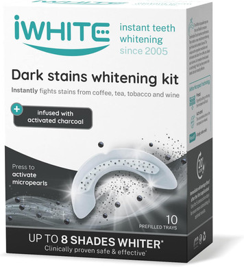 iWhite Instant 2 Teeth Whitening Kit with 10 Trays - Up to 8 Shades Whiter - Enamel Restoration - Professional Tooth Whitening - Clinically Proven Ingredients - Dark Stain