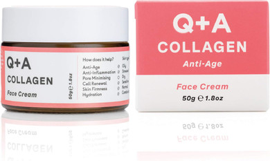 Q+A Collagen Face Cream (50g), Natural Skincare Anti-Ageing Face Care with plant-powered Collagen, Shea Butter and Magnesium, Hydrating and Firming Day Cream