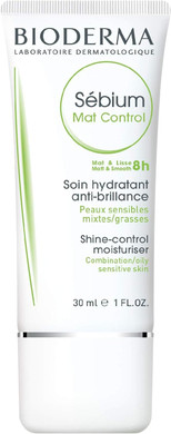 Bioderma Sébium Mat Control - Mattifying Face Cream for Combination to Oily Skin, Controls Shine, Refines Skin Texture & Appearance of Blemishes, 30ml