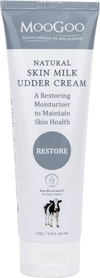 MooGoo Natural Skin Milk Udder Cream - Lightweight Face & Body Moisturizer for Sensitive, Irritated, Dry or Itchy Skin, For All Ages Including Children, 120g/4.2oz